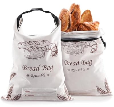 Herbruikbare Linnen en Katoenen Broodzakken voor Zelfgemaakt Brood - Grote Capaciteit met Datumlabel - 12.5 x 16.5 cm