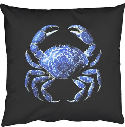 Sierkussens - Kussentjes Woonkamer - 50x50 cm - Krab - Delfts blauw - Dieren
