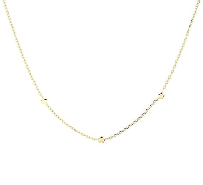 YO&NO - Ketting - Zilver verguld - Anker -  Sterren - 1,1 mm - 41 + 4 cm - Sieraden vrouw -  Zilver 925