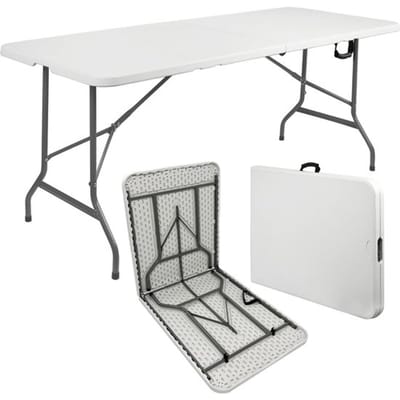Folding Trestle Table, Camping Table, Party Table, Heavy Duty Trestle, Picnic, Garden Table, 180 x 7