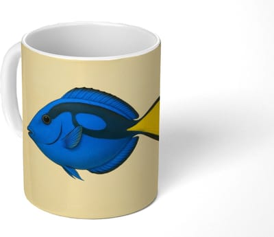 Mok - Koffiemok - Blauw - Dory - Vis - Staartvin - Mokken - 350 ML - Beker - Koffiemokken - Theemok