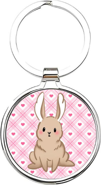 Akyol - Konijnen Sleutelhanger - konijn - dierenliefhebbers - bunny - pasen - konijntje - boerderijdier - knaagdier - hamster - paasdagen - dieren sleutelhanger - bruin konijntje - cadeau voor een dierenliefhebber - roze sleutelhanger - 4 x 7,5 CM