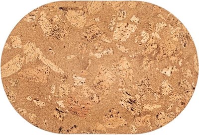 ZICZAC - Placemat - QUERCO - 100% kurk - Vlek- en waterafstotend - Ovaal - 45x30 cm - Rock - SET/2