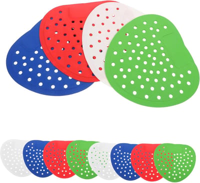 Verpakking met 16 geurverdrijvende tabletten voor herenurinoirs, voorzien van een anti-verstoppingsfilter, om geuren te neutraliseren en openbare ruimtes fris te houden.