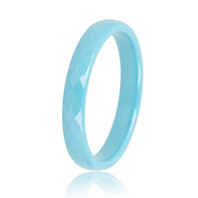 My Bendel - Keramieken Ring Facet Geslepen Soft White 3mm - Keramieken Ring • Facet Geslepen • 3 Mm • Wit - met Luxe Cadeauverpakking | Sieraden Voor Dames | Maat 17.00 Mm / Maat 53