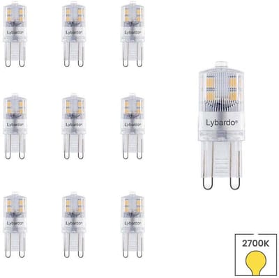 Lybardo - G9 ledlamp - 10-pack - 2W Dimbaar - 2700K Warmwit Licht - 170 lumen - Vervangt 20W - 16 mm x 45 mm