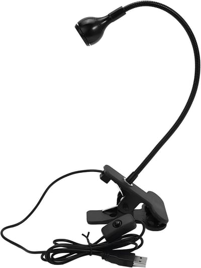 SnelShoppen - Snap-on Reading Light Desk Lamp - USB LED Lamp - Draagbare Klem Lamp met Flexibele Gooseneck voor Lezen, Studeren, Werken - Zwart