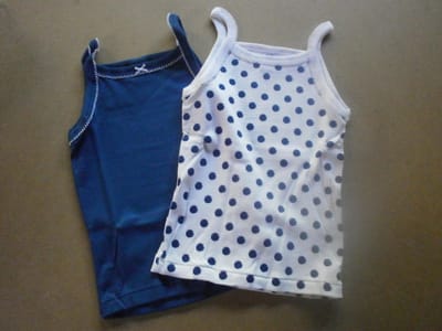 Petit Bateau - 2 Pack - Meisje - Marine , wit met bollen - 10 jaar 140
