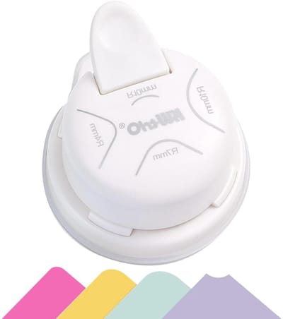 Hoekronder Pons - Papier Rondmaker - Kaarten Maken - 4-in-1 Ontwerp - R4 R7 R10 mm - Wit