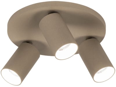 Lumidora Opbouwspot 75575 - DANI - 3 Lichts - GU10 - Taupe - Metaal - Badkamerlamp - IP21 - ⌀ 25 cm