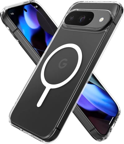 Spigen Ultra Hybrid Metal Ring MagFit - Hoesje Geschikt voor Google Pixel 9 Pro - Compatibel met MagSafe - Back Cover Transparant Wit