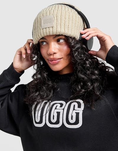 UGG Chunky Rib Beanie Hat - Crème- Dames, Crème One Size
