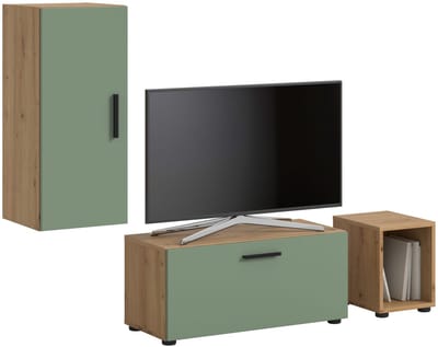 Woonwand in Artisan Oak - Moderne opbergkast met wielen voor woonkamer - 75cm