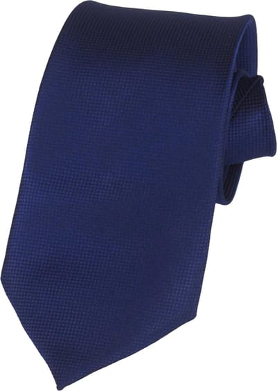 Fako Fashion - Stropdas - Fijne Ruit - Satijn - 8cm - 145cm - Navy Blauw