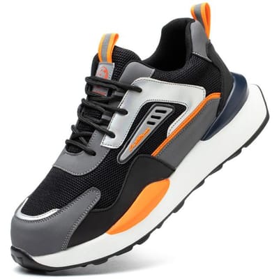 Heren Sport Veiligheidsschoenen Heren Werklaarzen Stalen Neus Schoenen Licht Comfort Beschermende Schoenen Anti-Punctie Werk Sneakers Onverwoestbaar 43 grijze kleur