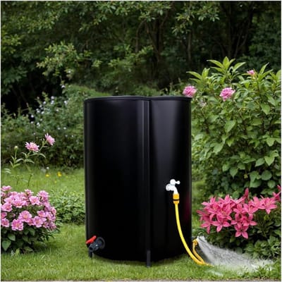 Regenton Opslag Tank - Regenwater Collector - Tuin Water Geven - Lekvrije Kraan - 200L - Zwart