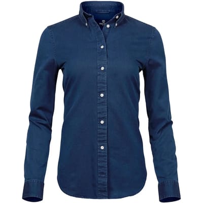 Tee Jays - WomenÂ´s Casual Twill Shirt - Indigo maat XS
