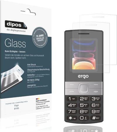 dipos – 2x Matte Pantserfolie geschikt voor Ergo B185 | 9H Screenprotector