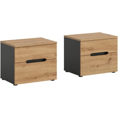 Nachtkasten Set van 2 - Basaltgrijs Artisan - Stijlvolle Opbergoplossing - 50x42x37cm