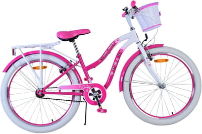 Kinderfiets Meisjes - Fiets 24 Inch - Naar School - Dubbele Remmen - 24 Inch Wielmaat - Roze