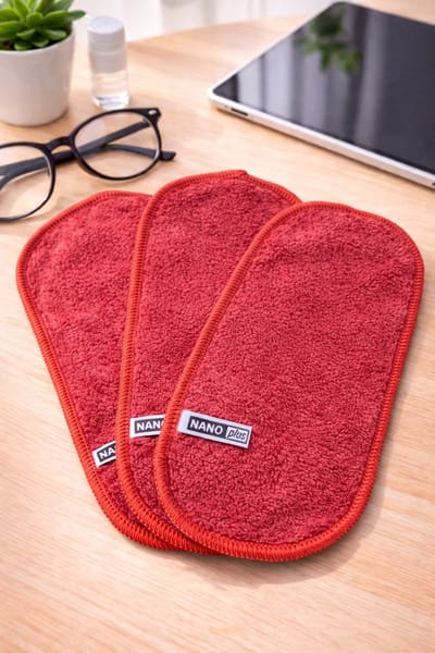 3x Nanoplus Brillendoekjes/Nanodoek/Brilpoetsdoekjes/Terracotta