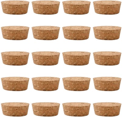 Dailygoods- Kurkstoppen 20 Stuks - Conische Stoppen - Vervanging voor Glazen Flessen - Houten Stoppen - 33 x 29 x 12 mm - Geschikt voor Flessen met Diameter 30-32 mm - Flesstop