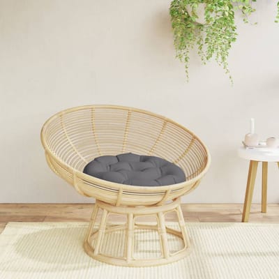 vidaXL - Zitkussen - rond - Ø - 60 - x11 - cm - oxford - stof - antracietkleurig