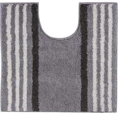 Casilin WC-mat Antislip Lima - 55x60cm - Met Uitsparing - Waterabsorberende Badmat - Wasbaar en Sneldrogend - Acryl - Grijs