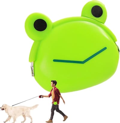 Hondensnack Tas - Hondenvoer Dispenser - Training Wandelen - Waterdicht Siliconen - 10x10x5 cm - Kleine Kikker