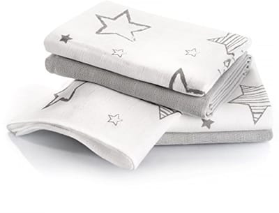 Hydrofiele Luiers 70x70 cm - Multifunctionele Babydoeken met Sterrenprint | Dubbel Geweven en Oeko-Tex 100 getest