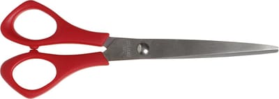 Schoolscharen, L: 16 cm, puntig, linkshandig, rood, 1 stuk