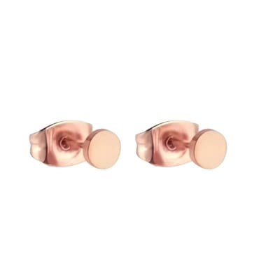 Aramat Jewels - Ronde Oorbellen - Roségoudkleurige RVS oorstekers