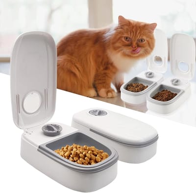 Automatische Voerbak voor Katten en Honden - 2 Maaltijden met 48 Uur Timer - Voor Droog & Natvoer