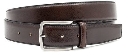 Herenriem bruin - Leren pantalon riem 3,5cm met zilverkleurige gesp - Leer - Pantalon riem - Verstelbaar - Maat 90