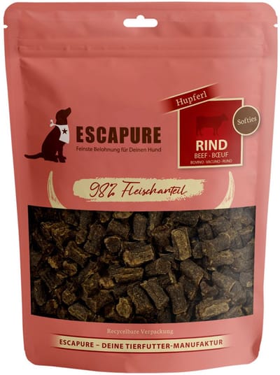 Escapure Soft Snack Rund - Hondensnack rund zacht – eiwitrijke trainingssnack voor honden – natuurlijke snack zonder toevoegingen