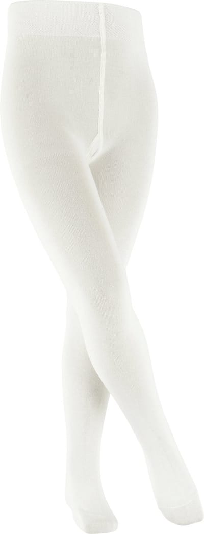FALKE Family dun eenkleurig katoen panty kinderen wit - maat 152-164