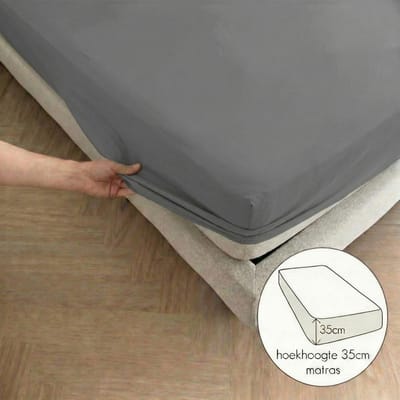 Kayori Sota Hoeslaken Premium Tencel - 80-100x200-220cm - Matrasdikte 35 cm - Verkoelend - Antracite