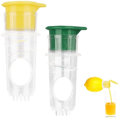 Citroenpers met Schroefdop, 2025 Nieuwe Handmatige Sapcentrifuge Handpers met Ingebouwd Filter Citrus Limoen Sinaasappel Handpers voor Drankjes Koken Cocktails (Geel, Groen)