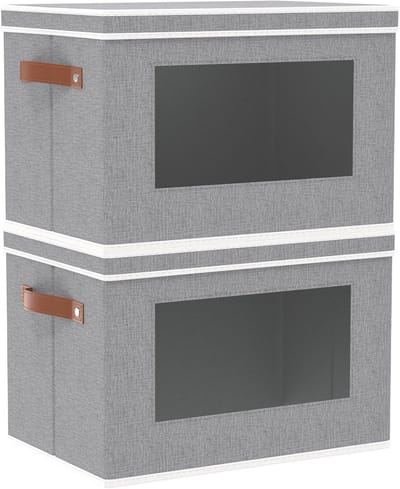 Vouwbare Opbergdoos met Transparante Venster voor Kleding - 45 x 30 x 30 cm - Set van 2