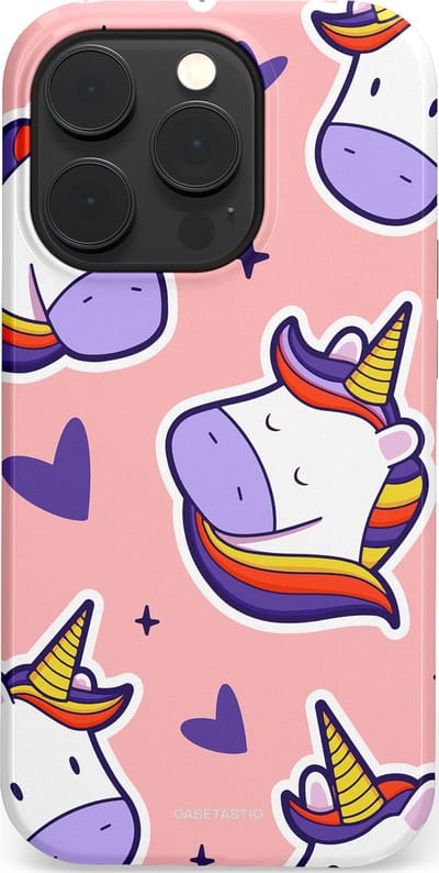 Casetastic Hoesje Geschikt voor Apple iPhone 14 Pro Magsafe - Stijlvolle Beschermende Duo-layer Case - Unicornhart