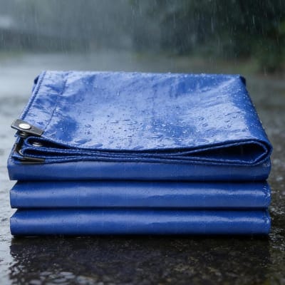 Waterdicht Zeildoek - Afdekzeil Tarp - Bescherming Buiten - Zwaar Uitgevoerd - 90 x 120 cm - Blauw