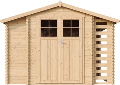 Timbela M389F - Houten tuinhuis-brandhoutschuurtje - 5,41 m² - 206x328xH218 cm - zonder vloer