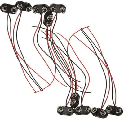 Dailygoody - 10 stks Batterij Clip Connector 9V - ABS en Metaal