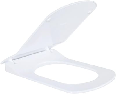 Toiletbril Duroplast - WC Zitting - Badkamer Vernieuwen - Softclose Scharnieren - 36.8x44.8x2 cm - Wit Glanzend