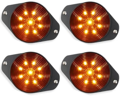 Dailygoods- Zijmarkeringslicht 4 Stuks - 9 LED's - Waterdichte Aanhangwagenverlichting - Amberkleurige Opruimingslichten - Universale Montage - Voor DC12-24V Voertuigen - Markeringslicht
