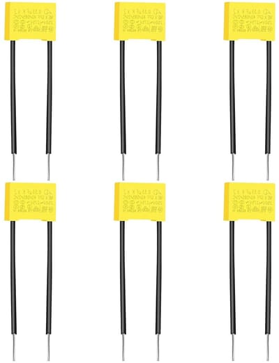 Set van 6 veiligheidscondensatoren 0.33 µF 275 V X2 - Polypropyleen Anti-Interferentie en Flikkervrij voor LED Verlichting en Flitslichten