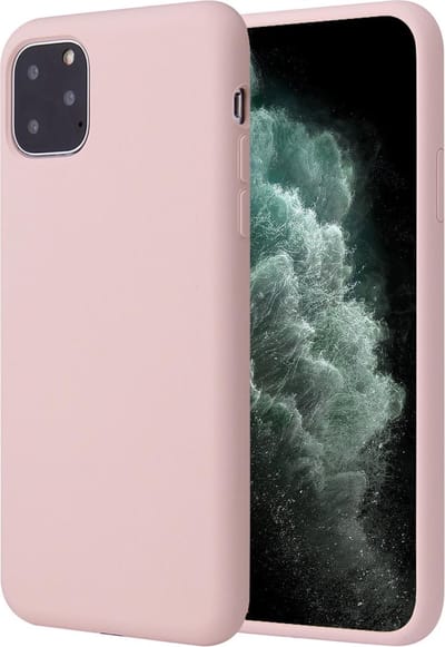 Hoesje geschikt voor iPhone 11 Pro - Matte Back Cover Microvezel Siliconen Case Hoes Roze