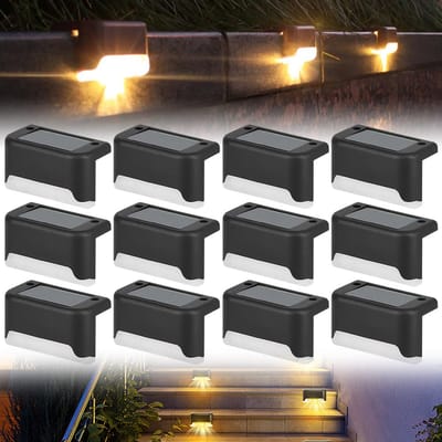 QTTVBTNA - Solar LED Traplampen – Eenvoudige Installatie – Energiezuinig – Perfect voor Buitenmuren, Tuinpaden en Balkons