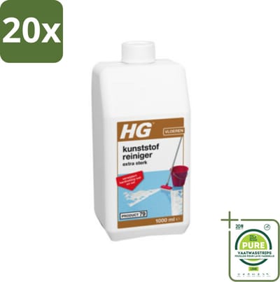 20 x HG Kunststofreiniger Extra Sterk 1 liter - Grootverpakking - Kunststofvloer Reiniger - Vloerreiniger - Hardnekkig Vuil - Vet Verwijderen - Vinyl Vloer