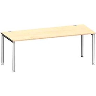 Schäfer Shop Genius bureau MODENA FLEX, 4-poots ronde buis, B 2000 x D 1000 mm, ahorn/blank aluminium